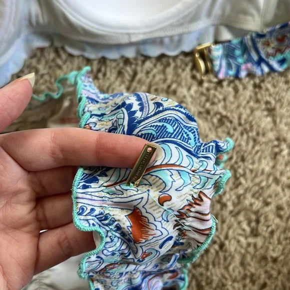 Victoria Secret Blue Foil Paisley Bikini Set - Picture 5 of 6